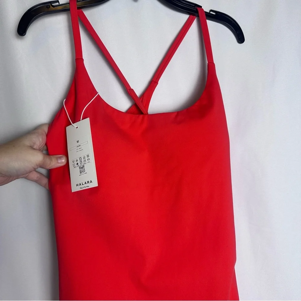 Halara Cloudful Athletic Dress Red Criss Cross Back Size M NWT - Picture 3 of 10